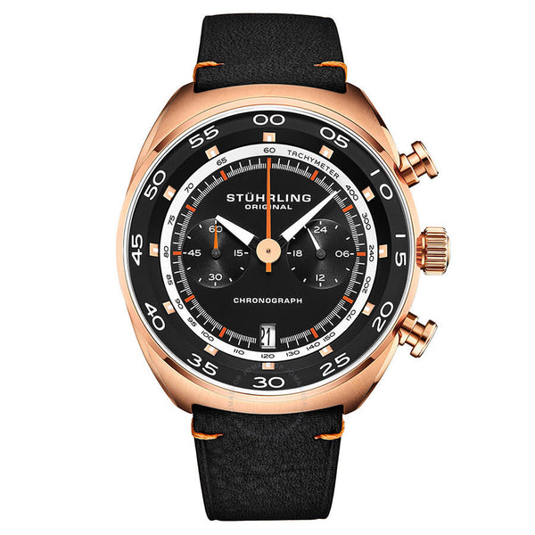 Stuhrling Original Monaco Quartz Black Dial Men's Watch M13547 - The Watches Men & Co