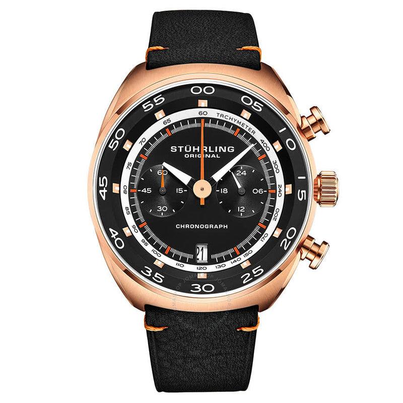 Stuhrling Original Monaco Quartz Black Dial Men's Watch M13547 - The Watches Men & Co