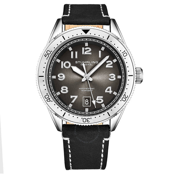 Stuhrling Original Monaco Quartz Black Dial Men's Watch M13669 - The Watches Men & Co