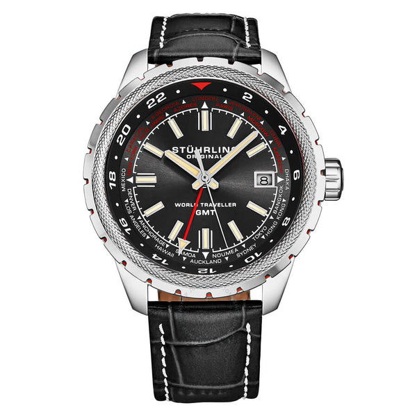 Stuhrling Original Monaco Quartz Black Dial Men's Watch M18224 - The Watches Men & Co
