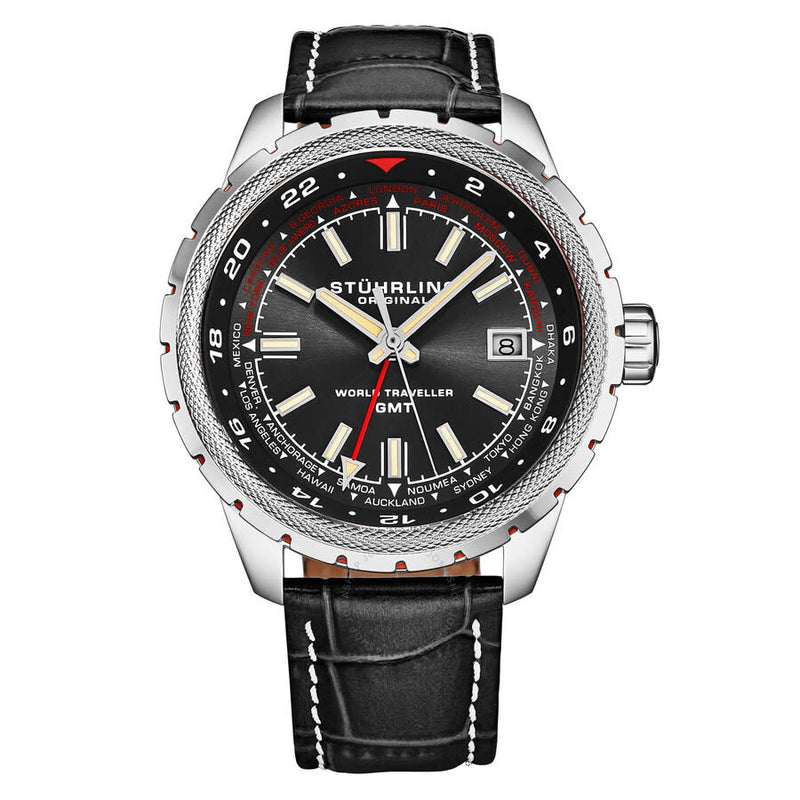 Stuhrling Original Monaco Quartz Black Dial Men's Watch M18224 - The Watches Men & Co