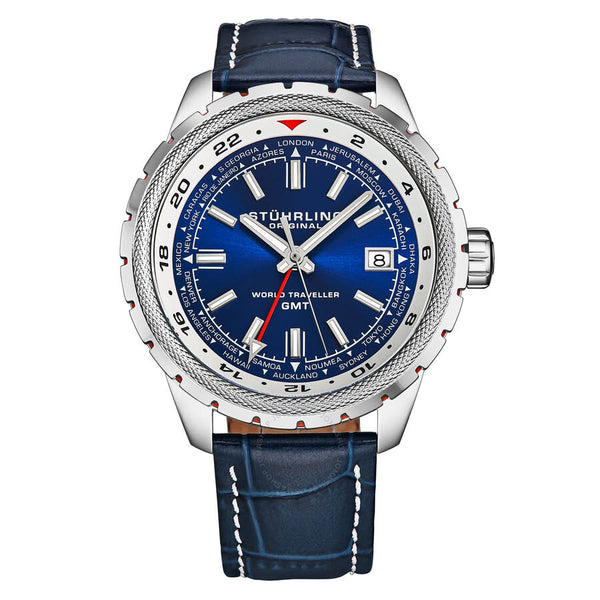 Stuhrling Original Monaco Quartz Blue Dial Men's Watch M18225 - The Watches Men & Co