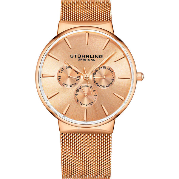 Stuhrling Original Monaco Quartz Rose Gold Dial Men's Watch M16243 - The Watches Men & Co #2