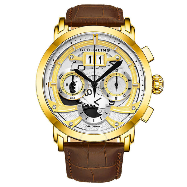 Stuhrling Original Monaco Quartz White Dial Men's Watch M13531 - The Watches Men & Co