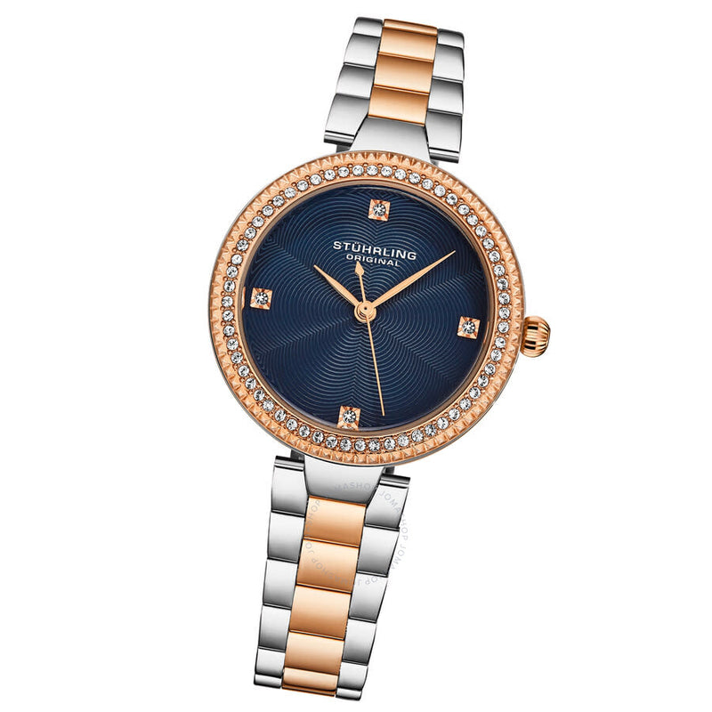 Stuhrling Original Symphony Quartz Blue Dial Ladies Watch M18005 - The Watches Men & Co #2