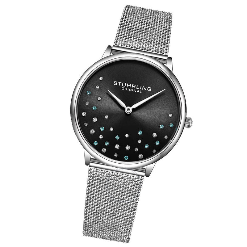 Stuhrling Original Symphony Quartz Black Dial Ladies Watch M16811 - The Watches Men & Co #2