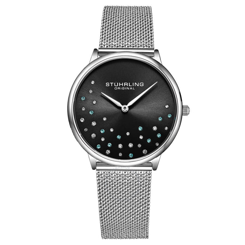 Stuhrling Original Symphony Quartz Black Dial Ladies Watch M16811 - The Watches Men & Co