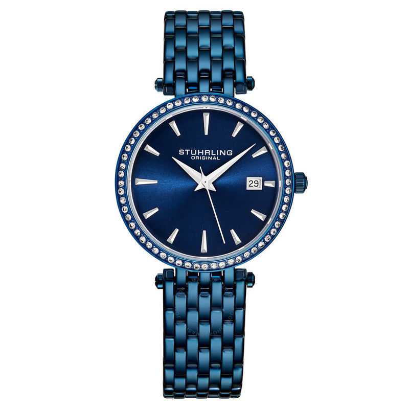 Stuhrling Original Symphony Quartz Blue Dial Ladies Watch M16756 - The Watches Men & Co