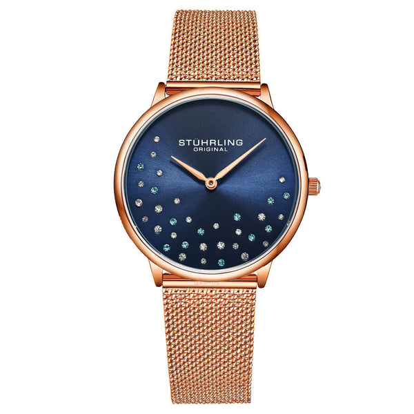 Stuhrling Original Symphony Quartz Blue Dial Ladies Watch M16760 - The Watches Men & Co
