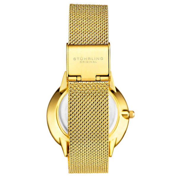 Stuhrling Original Symphony Quartz Gold Dial Ladies Watch M16837 - The Watches Men & Co #2