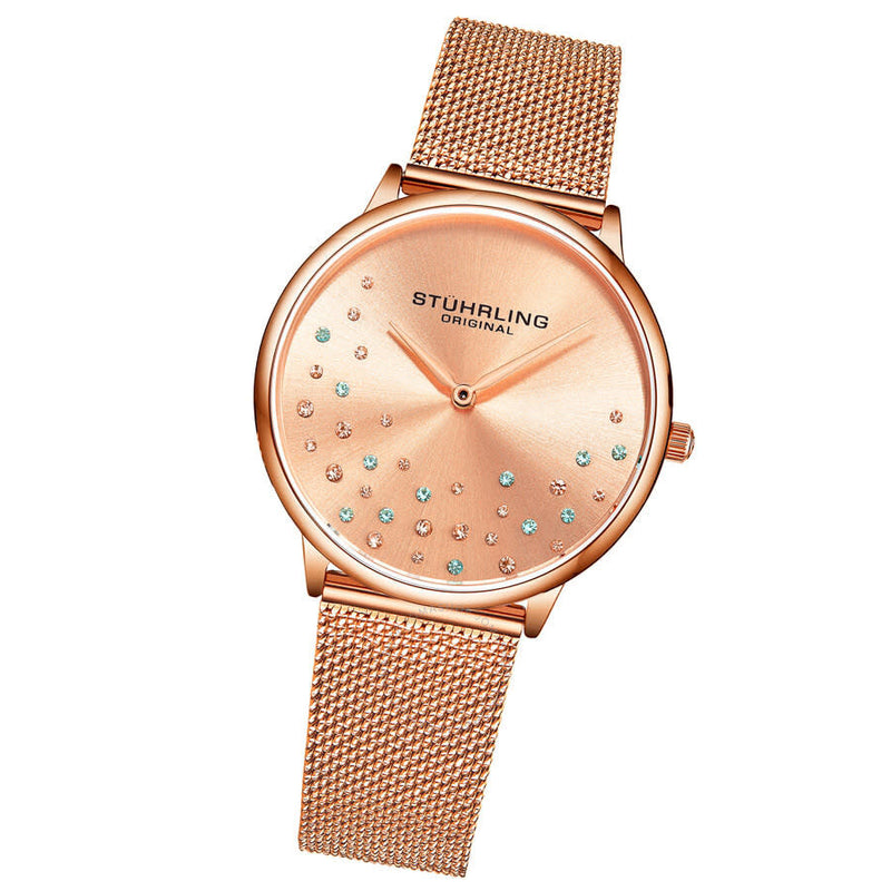 Stuhrling Original Symphony Quartz Rose Gold Dial Ladies Watch M16793 - The Watches Men & Co #2