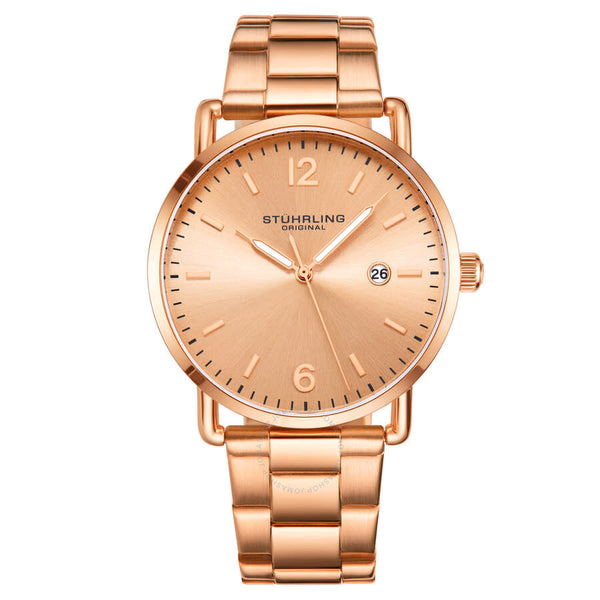 Stuhrling Original Symphony Quartz Rose Gold Dial Men's Watch M16946 - The Watches Men & Co