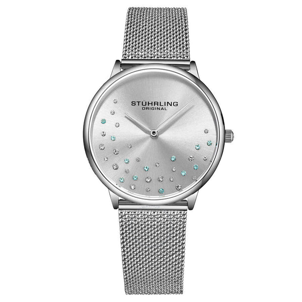 Stuhrling Original Symphony Quartz Silver Dial Ladies Watch M16773 - The Watches Men & Co
