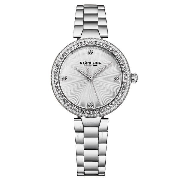 Stuhrling Original Symphony Quartz Silver Dial Ladies Watch M18002 - The Watches Men & Co