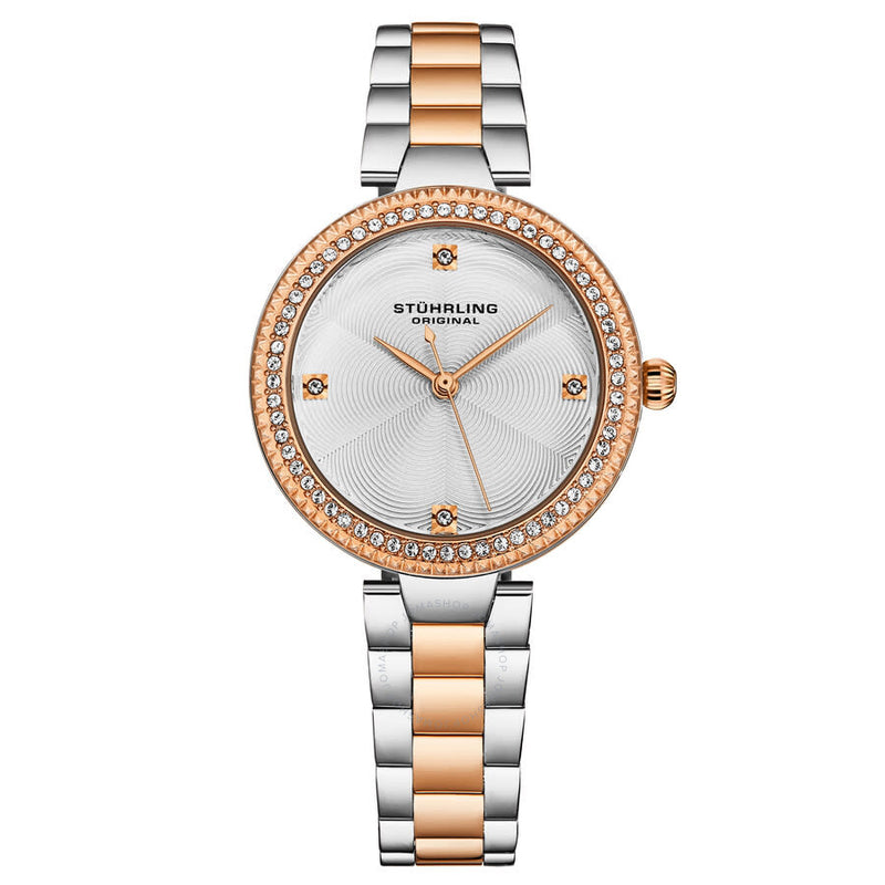 Stuhrling Original Symphony Quartz Silver Dial Ladies Watch M18004 - The Watches Men & Co
