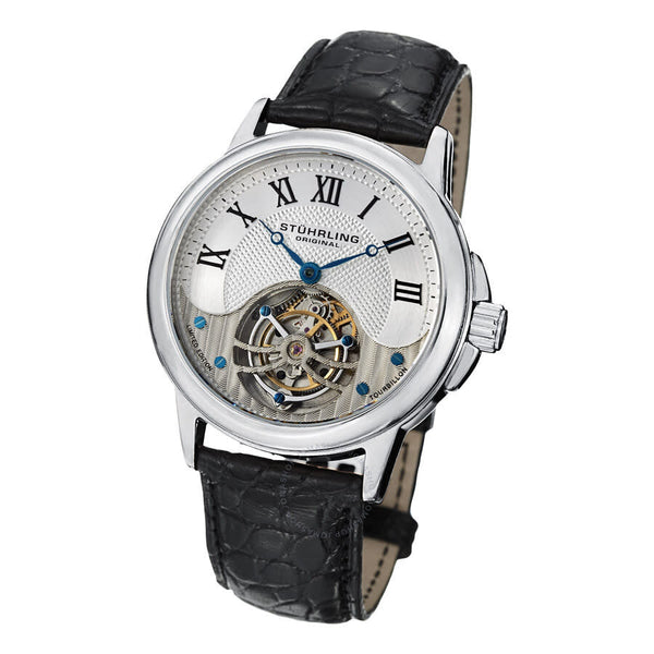 Stuhrling Original Tourbillon Hand Wind Silver Dial Men's Watch M16844 - The Watches Men & Co #2