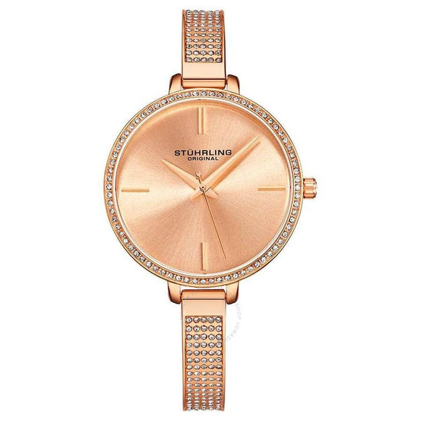 Stuhrling Original Vogue Rose Gold-tone Dial Ladies Watch M15754 - The Watches Men & Co