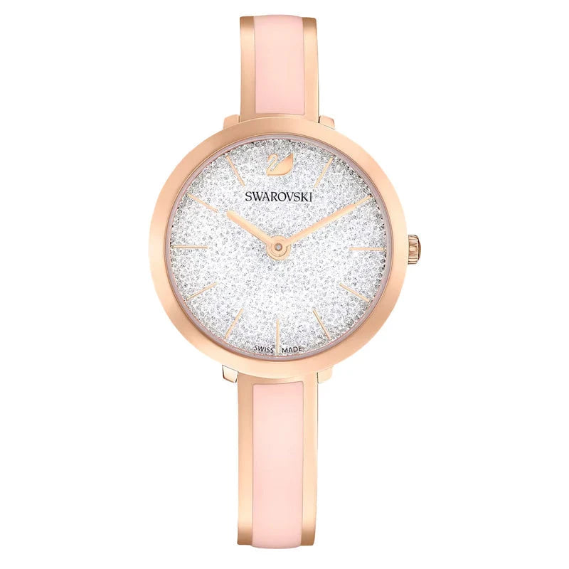 Swarovski Attract Metal Bracelet Silver Dial Rose Gold Tone Women's Watch 5642221