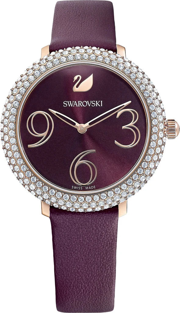 Swarovski Crystal Frost Red Dial Red Leather Strap Women's Watch 5484064