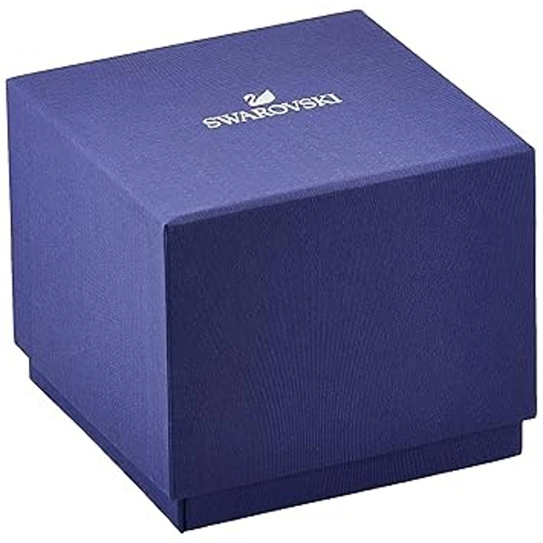 Swarovski branded purple watch box with silver swan logo