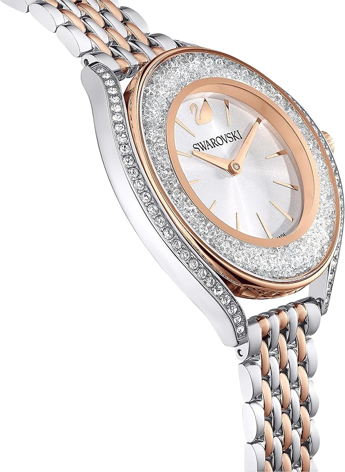 Swarovski Crystalline Aura watch displayed on wrist showing full case and bracelet design