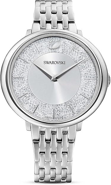 Swarovski Crystalline Chic women's watch with crystal-studded silver dial and matching bracelet