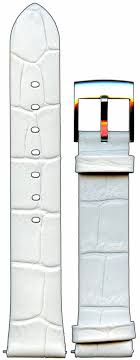 White crocodile-embossed leather strap for Swarovski Era Journey women's watch with buckle