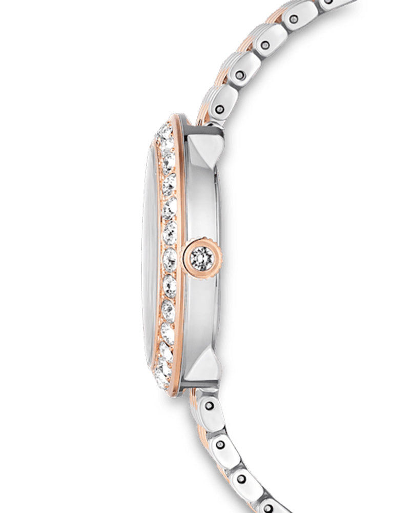 Swarovski Octea Chrono side view showing crystal bezel and case profile