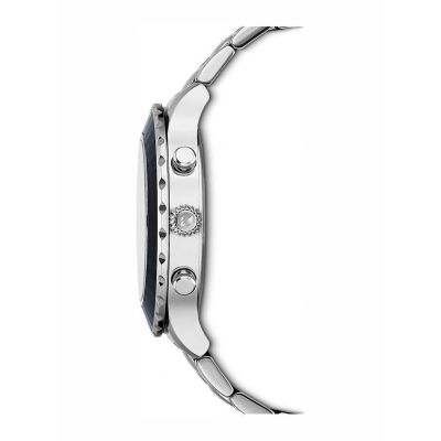 Swarovski Octea Lux Chrono side profile showing case depth and silver steel bracelet band