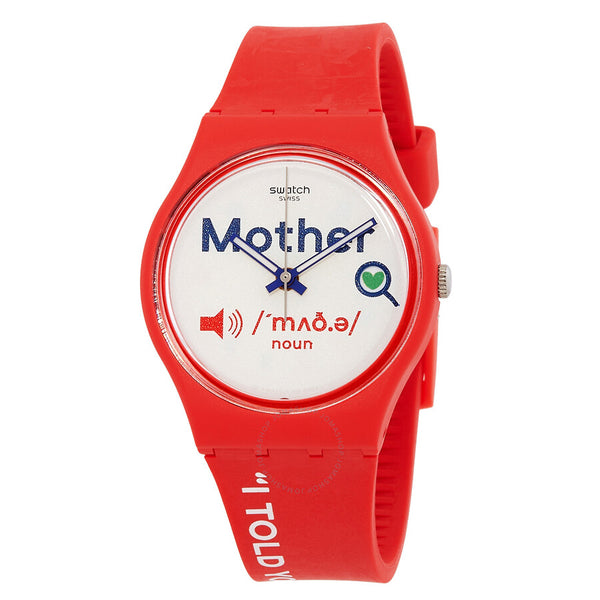 Swatch All About Mom Quartz White Dial Unisex Watch GZ713 - The Watches Men & Co