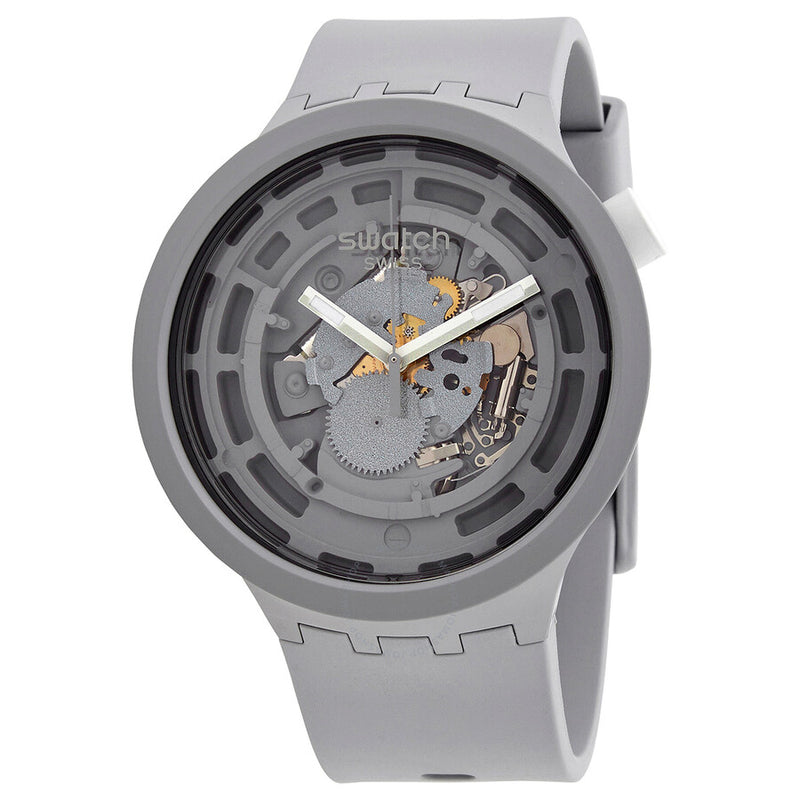 Swatch Bioceramic C-grey Quartz Transparent Grey Dial Unisex Watch SB03M100 - The Watches Men & Co