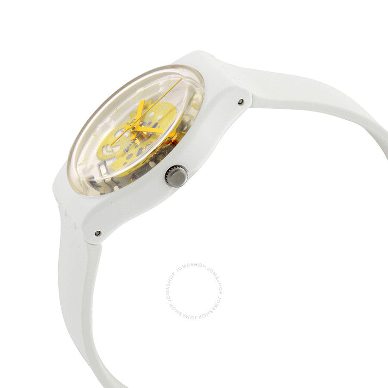 Swatch Bioceramic Time To Yellow Small Quartz White Dial Unisex Watch SO31W105 - The Watches Men & Co #2