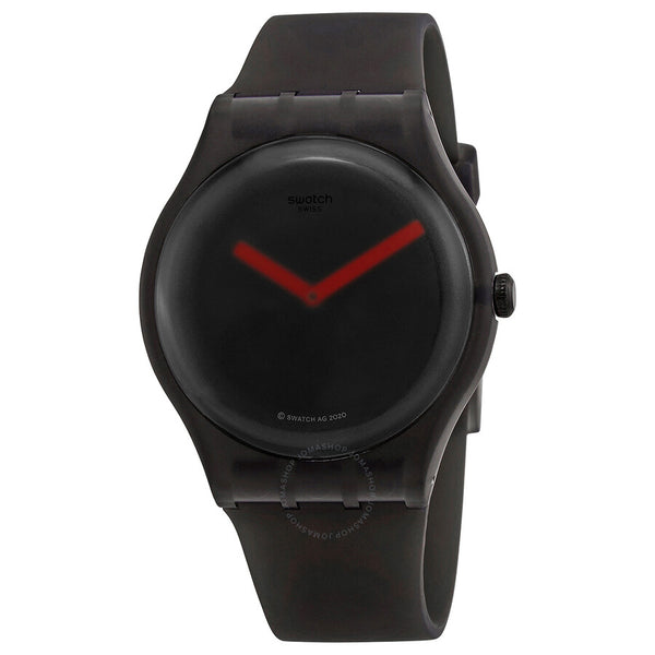 Swatch Black Blur Quartz Transparent Dial Men's Watch SUOB183 - The Watches Men & Co