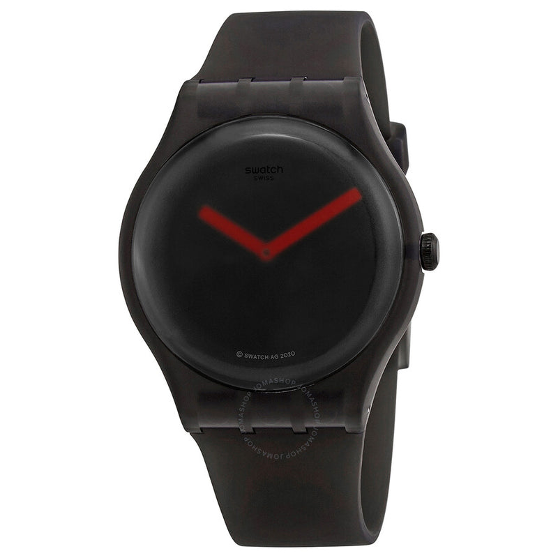 Swatch Black Blur Quartz Transparent Dial Men's Watch SUOB183 - The Watches Men & Co