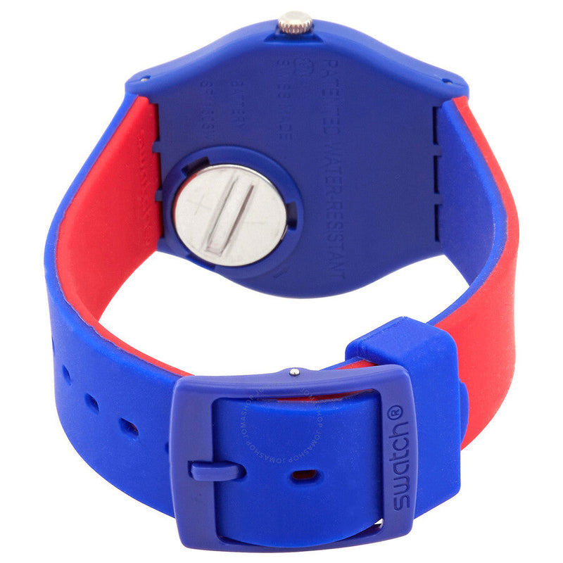 Swatch Blue Loop Quartz Red Dial Unisex Watch GS148 - The Watches Men & Co #3