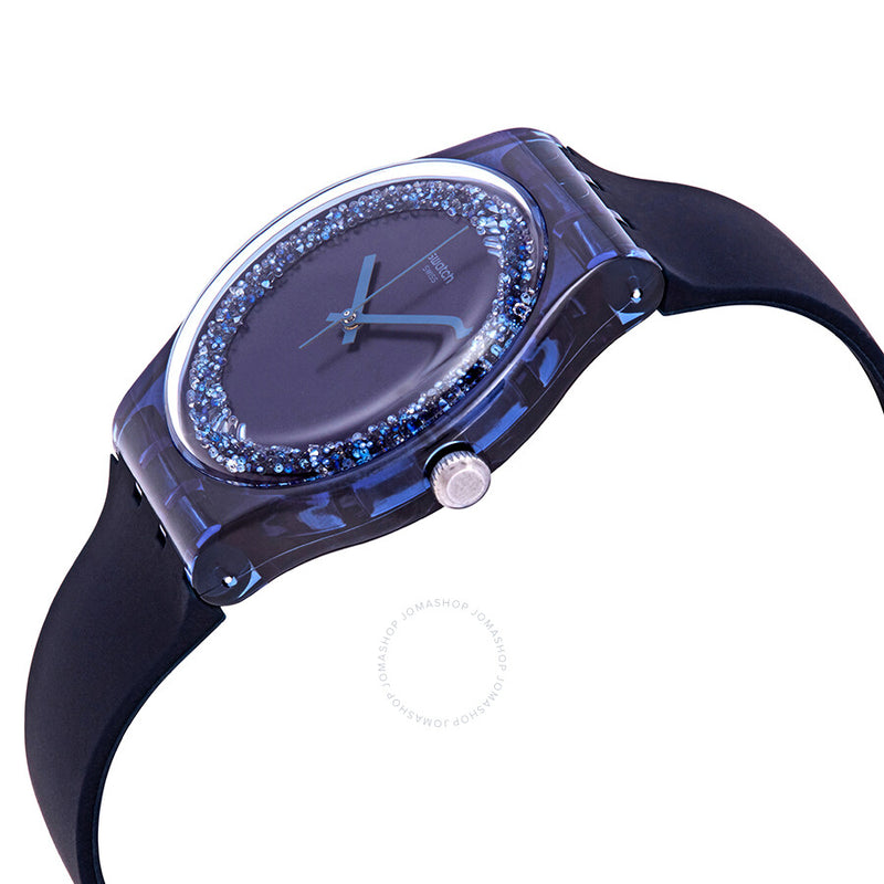 Swatch Blusparkles Blue Crystal Dial Ladies Watch SUON134 - The Watches Men & Co #2