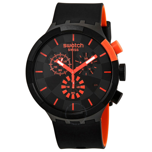 Swatch Checkpoint Red Chronograph Quartz Unisex Watch SB02B402 - The Watches Men & Co