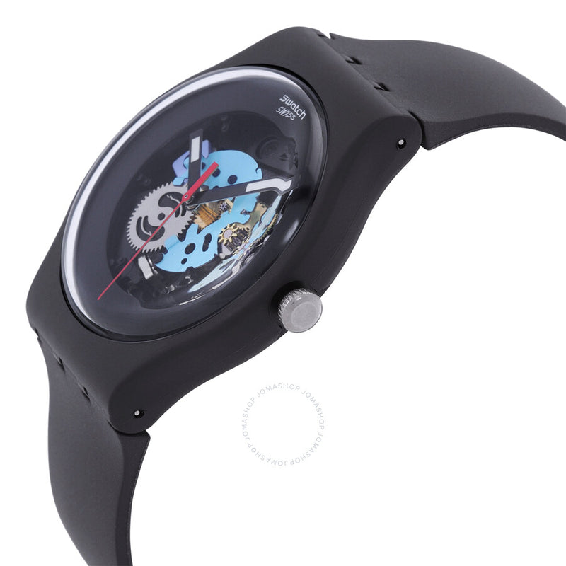 Swatch Core Black Lacquered Quartz Black Dial Men's Watch SO29B107 - The Watches Men & Co #2