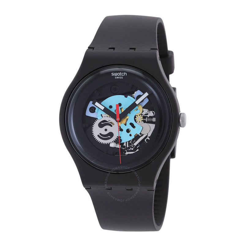 Swatch Core Black Lacquered Quartz Black Dial Men's Watch SO29B107 - The Watches Men & Co