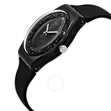 Swatch Darksparkles Black Dial Black Silicone Ladies Watch SUOB156 - The Watches Men & Co #2