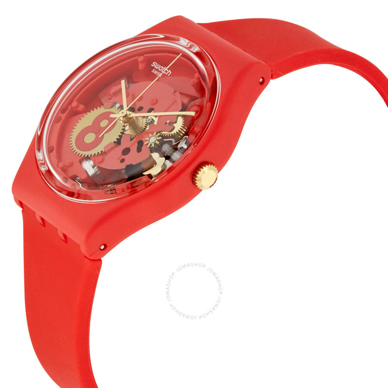 Swatch Eight for Luck Red Silicone Unisex Watch GR166 - The Watches Men & Co #2