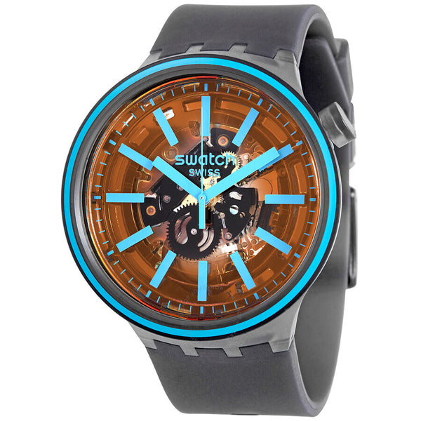 Swatch Fire Taste Quartz Black Skeleton Dial Watch SO27B112 - The Watches Men & Co