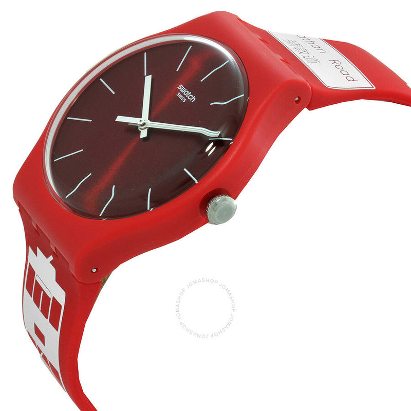 Swatch Flower Bay Quartz Red Dial Unisex Watch SUOZ232 - The Watches Men & Co #2