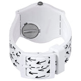 Swatch Frechia White Dial White Silicone Ladies Watch GW409 - The Watches Men & Co #3