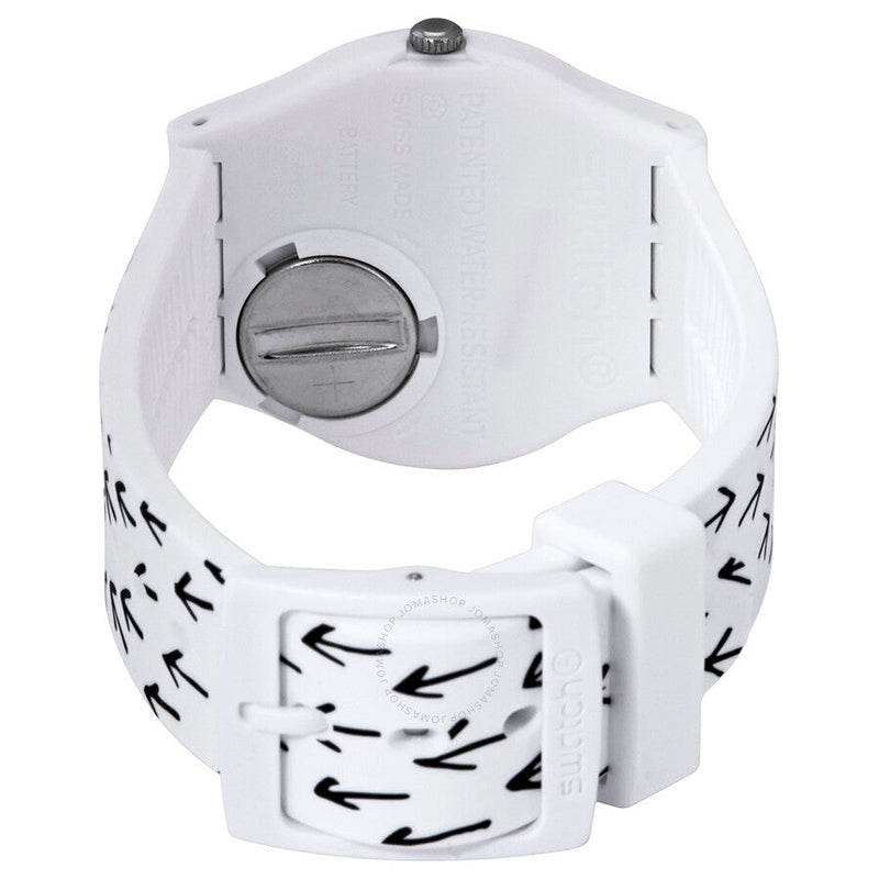 Swatch Frechia White Dial White Silicone Ladies Watch GW409 - The Watches Men & Co #3