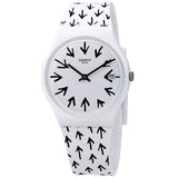 Swatch Frechia White Dial White Silicone Ladies Watch GW409 - The Watches Men & Co
