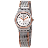 Swatch Full Silver Jacket Silver Dial Ladies Two Tone Watch YSS327M - The Watches Men & Co