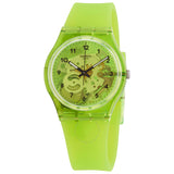 Swatch Lemon Flavour Quartz Green Transparent  Dial Unisex Watch GG227 - The Watches Men & Co