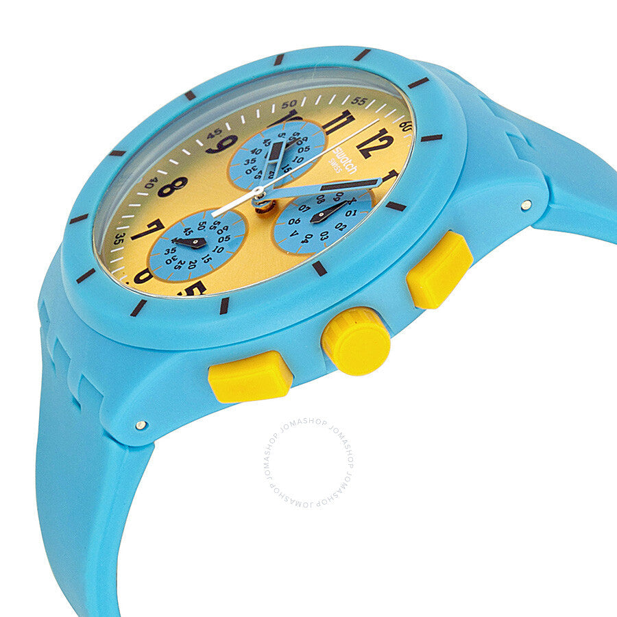 Swatch Maresoli Yellow Dial Blue Rubber Men's Watch SUSS400 - The Watches Men & Co #2