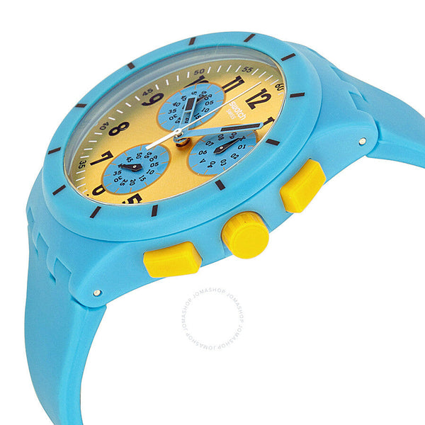 Swatch Maresoli Yellow Dial Blue Rubber Men's Watch SUSS400 - The Watches Men & Co #2